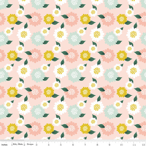 Hibiscus Blush Flowers Yardage by Simple Simon and Co. for Riley Blake Designs