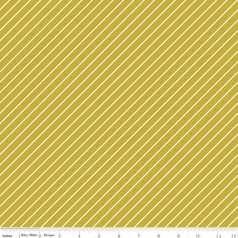 Hibiscus Citron Stripes Yardage by Simple Simon and Co. for Riley Blake Designs