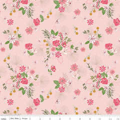 Enchanted Meadow Pink Main Yardage by Beverly McCullough for Riley Blake Designs