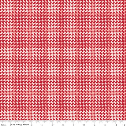 Enchanted Meadow Red Houndstooth Yardage by Beverly McCullough for Riley Blake Designs