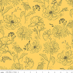 Honey Bee Daisy Wildflowers Yardage by My Mind's Eye for Riley Blake Designs