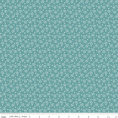 Cook Book Teal Ring Toss Yardage by Lori Holt for Riley Blake Designs