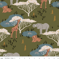 The Waterhole Olive Main Yardage by Gabrielle Neil Design for Riley Blake Designs