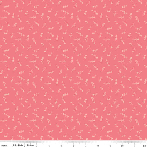 Flower Garden Coral Stems Yardage by Echo Park Paper Co. for Riley Blake Designs
