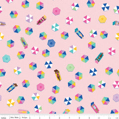 Sunshine Blvd Pink Umbrellas Yardage by Amber Kemp-Gerstel for Riley Blake Designs