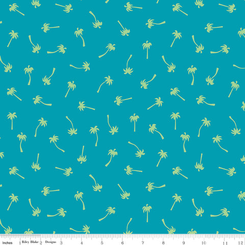 Sunshine Blvd Teal Palm Trees Yardage by Amber Kemp-Gerstel for Riley Blake Designs