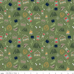 Love You S'more Olive Main Yardage by Gracey Larson for Riley Blake Designs