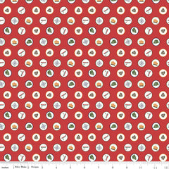 Love You S'more Red Badges Yardage by Gracey Larson for Riley Blake Designs