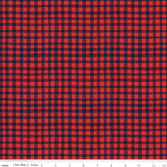 Love You S'more Red Gingham Yardage by Gracey Larson for Riley Blake Designs
