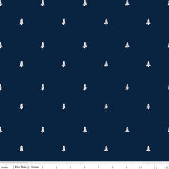 Love You S'more Navy Trees Yardage by Gracey Larson for Riley Blake Designs