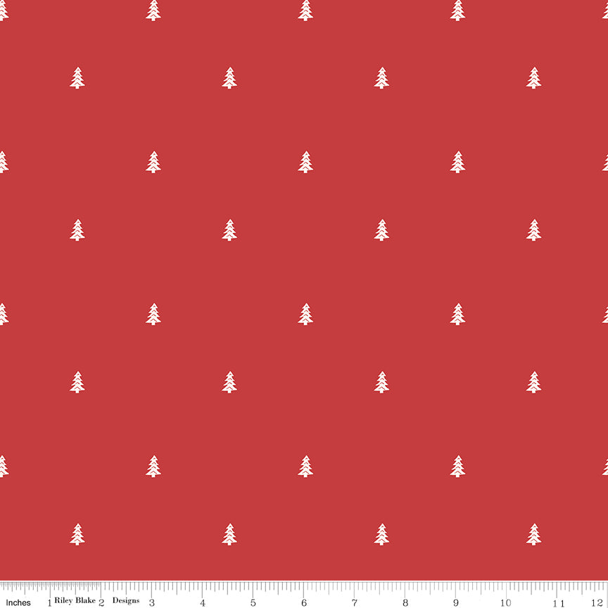 Love You S'more Red Trees Yardage by Gracey Larson for Riley Blake Designs