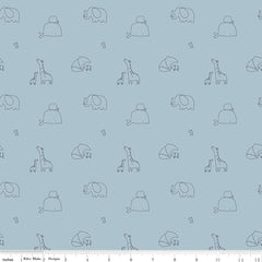Little Things Blue Animals Yardage by the RBD Designers for Riley Blake Designs