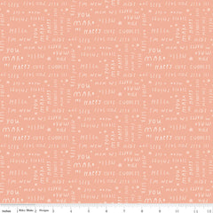 Little Things Coral Text Yardage by the RBD Designers for Riley Blake Designs