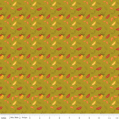 Awesome Autumn Olive Leaves Yardage by Sandy Gervais for Riley Blake Designs