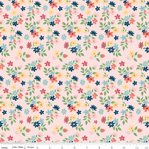 Sew Much Fun Pink Floral Yardage by Echo Park Paper for Riley Blake Designs