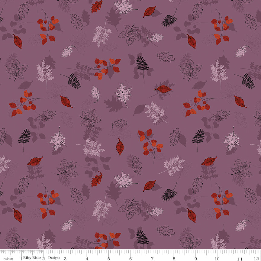 Maple Purple Leaves Yardage by Gabrielle Neil Design for Riley Blake Designs