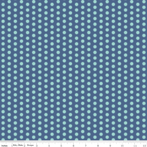 Daisy Fields Denim Dots Yardage by Beverly McCullough for Riley Blake Designs