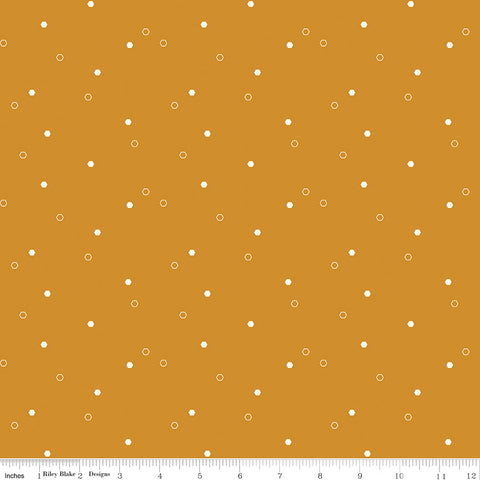 Daisy Fields Butterscotch Scattered Hexies Yardage by Beverly McCullough for Riley Blake Designs