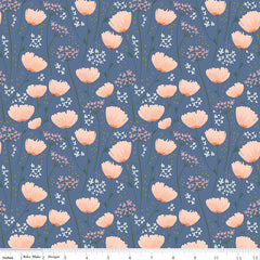 With A Flourish Denim Floral Yardage by Simple Simon and Co. for Riley Blake Designs