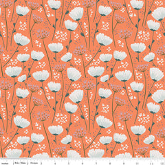 With A Flourish Salmon Floral Yardage by Simple Simon and Co. for Riley Blake Designs