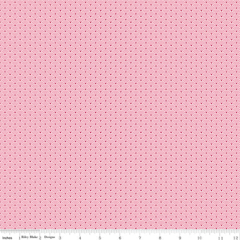Mint For You Pink Scallops Yardage by Melissa Mortenson for Riley Blake Designs