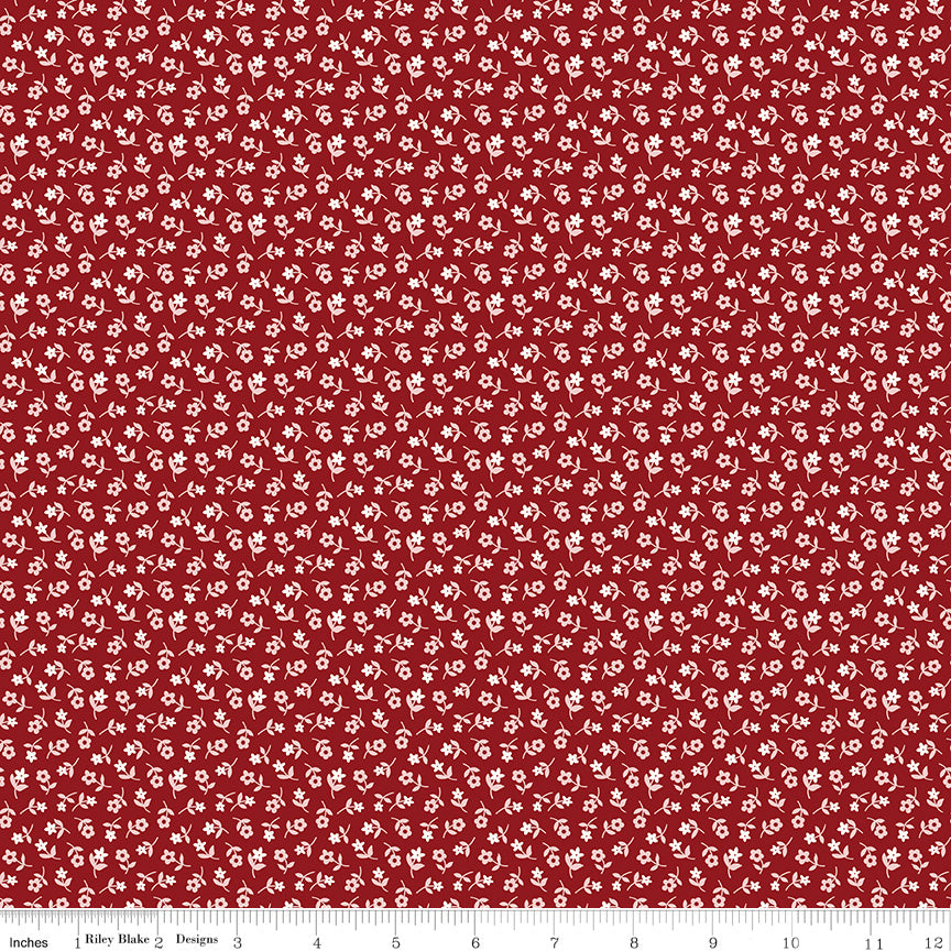 Calico Beet Red Ditzy Yardage by Lori Holt for Riley Blake Designs