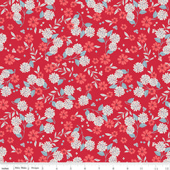 Land Of The Brave Red Floral Yardage by My Mind's Eye for Riley Blake Designs