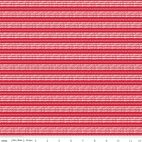 Land Of The Brave Red Stripe Yardage by My Mind's Eye for Riley Blake Designs