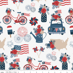 Red, White And True Off White Main Yardage by Dani Mogstad for Riley Blake Designs