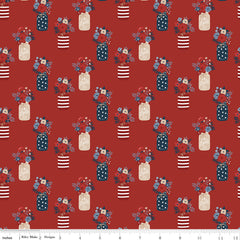 Red White And True Red Vases Yardage by Dani Mogstad for Riley Blake Designs