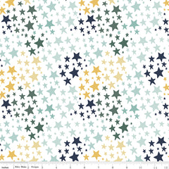 It's A Boy White Stars Yardage by Echo Park Paper for Riley Blake Designs