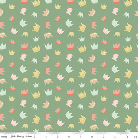 It's A Girl Sage Crowns Yardage by Echo Park Paper for Riley Blake Designs
