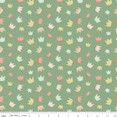 It's A Girl Sage Crowns Yardage by Echo Park Paper for Riley Blake Designs