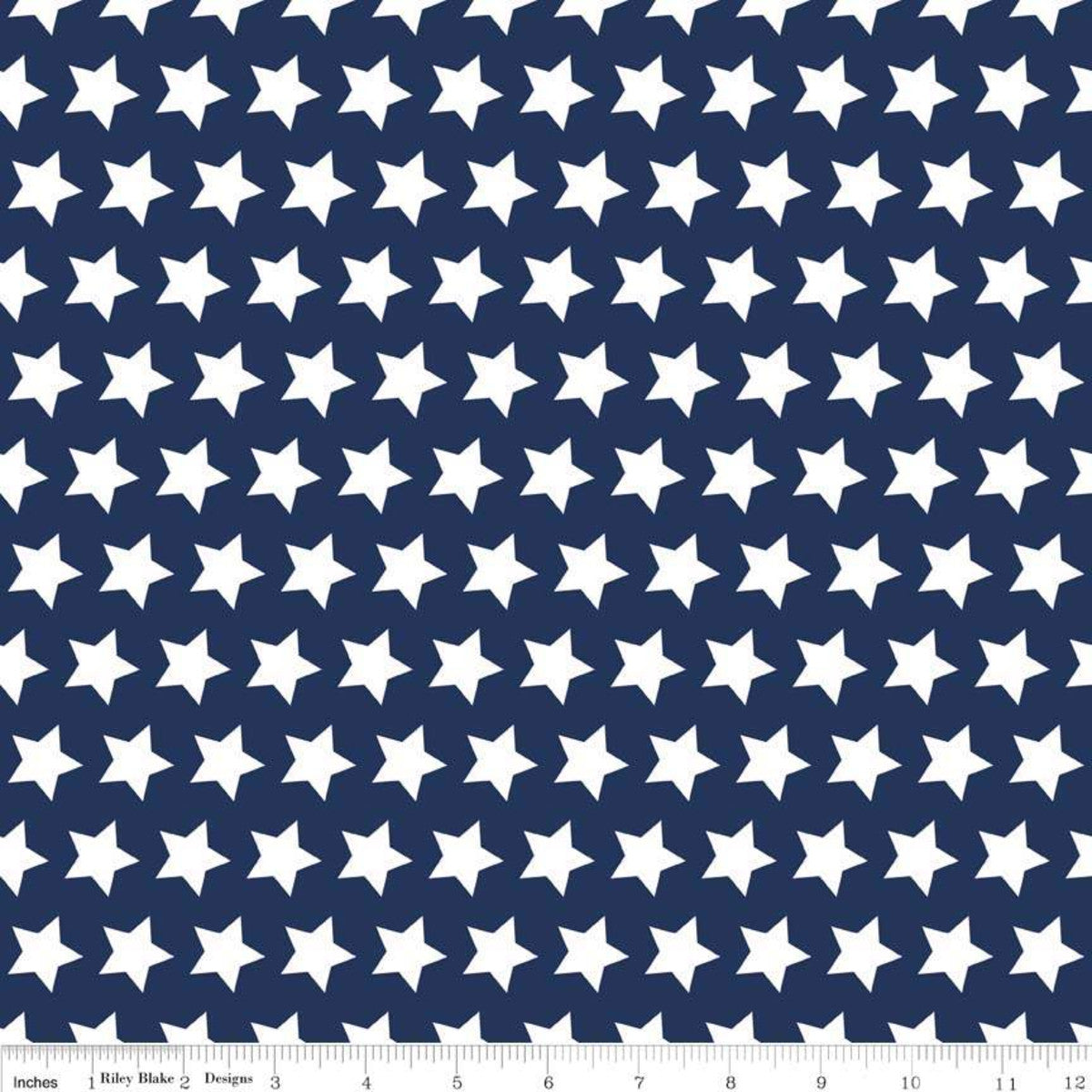 Stars Navy Yardage by Riley Blake Designs