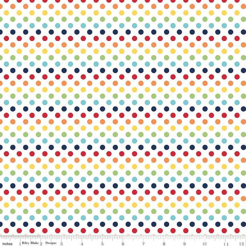 Small Dots Rainbow Yardage by Riley Blake Designs