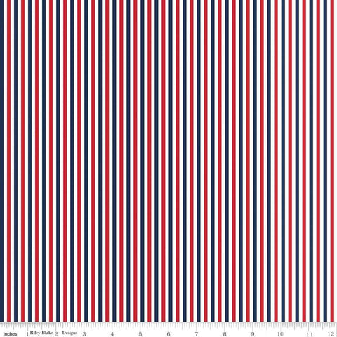 Stripe 1/8" Patriotic Yardage by Riley Blake Designs