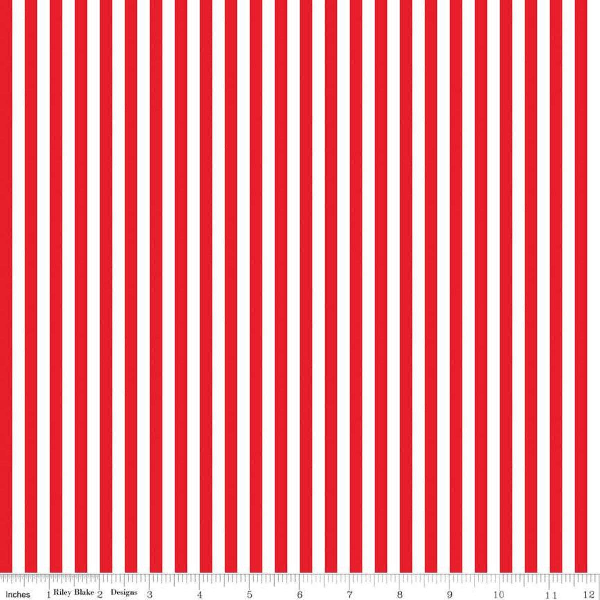 Stripe 1/4" Red Yardage by Riley Blake Designs