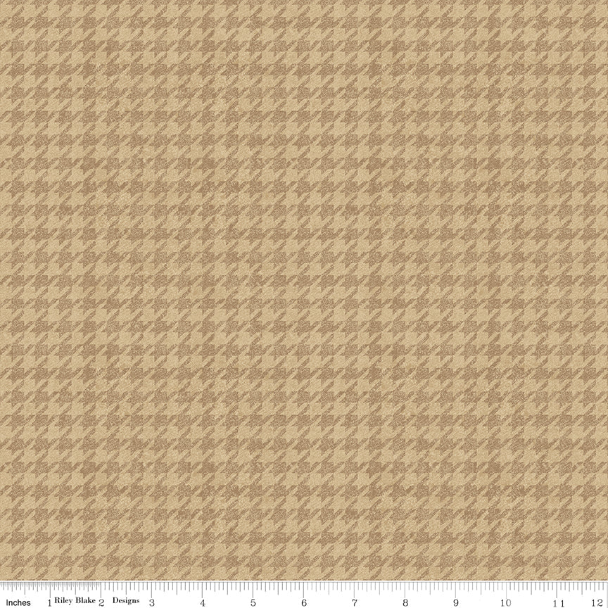 All About Plaids Tan Houndstooth Yardage by Riley Blake Designs