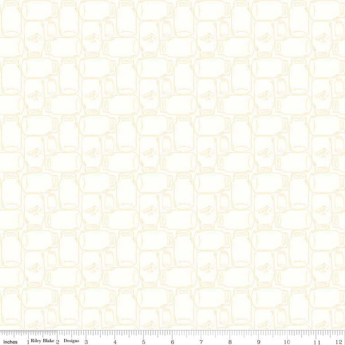 Bee Backgrounds Yellow Canning Jar Yardage by Lori Holt for Riley Blake Designs