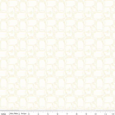 Bee Backgrounds Yellow Canning Jar Yardage by Lori Holt for Riley Blake Designs