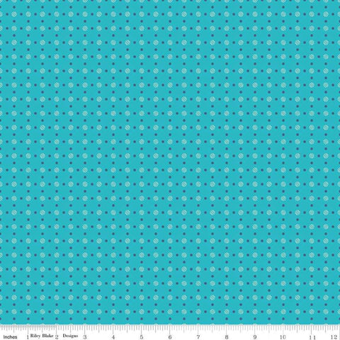 Bee Basics Turquoise Polka Dot Yardage by Lori Holt for Riley Blake Designs