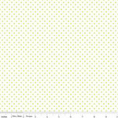 Swiss Dot Lime on White Yardage by Riley Blake Designs