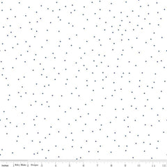 Pin Dot Denim on White Yardage by Lori Holt for Riley Blake Designs