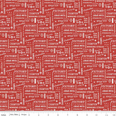 Varsity Red Text Yardage by Deena Rutter for Riley Blake