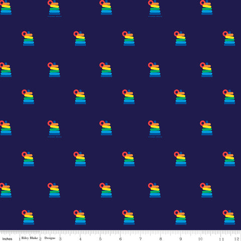 Fisher-Price Navy Rock A Stack Yardage by Riley Blake Designs