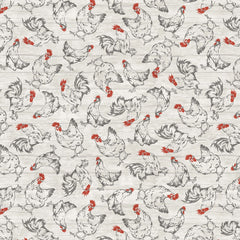 Life is Better on the Farm Cream Rooster Toss Yardage by Michael Miller Fabrics