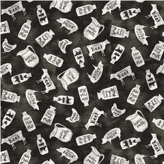 Life is Better on the Farm Black Home Grown Yardage by Michael Miller Fabrics