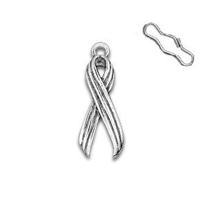 Cancer Ribbon Zipper Pull or Sewing Charm