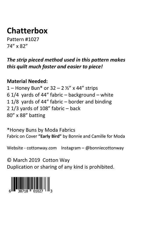 Chatterbox Quilt Pattern by Cotton Way – LouLou's Fabric Shop