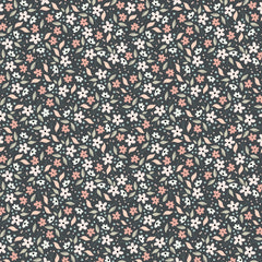 House and Home Black Cicely Yardage by Lori Woods for Poppie Cotton Fabrics